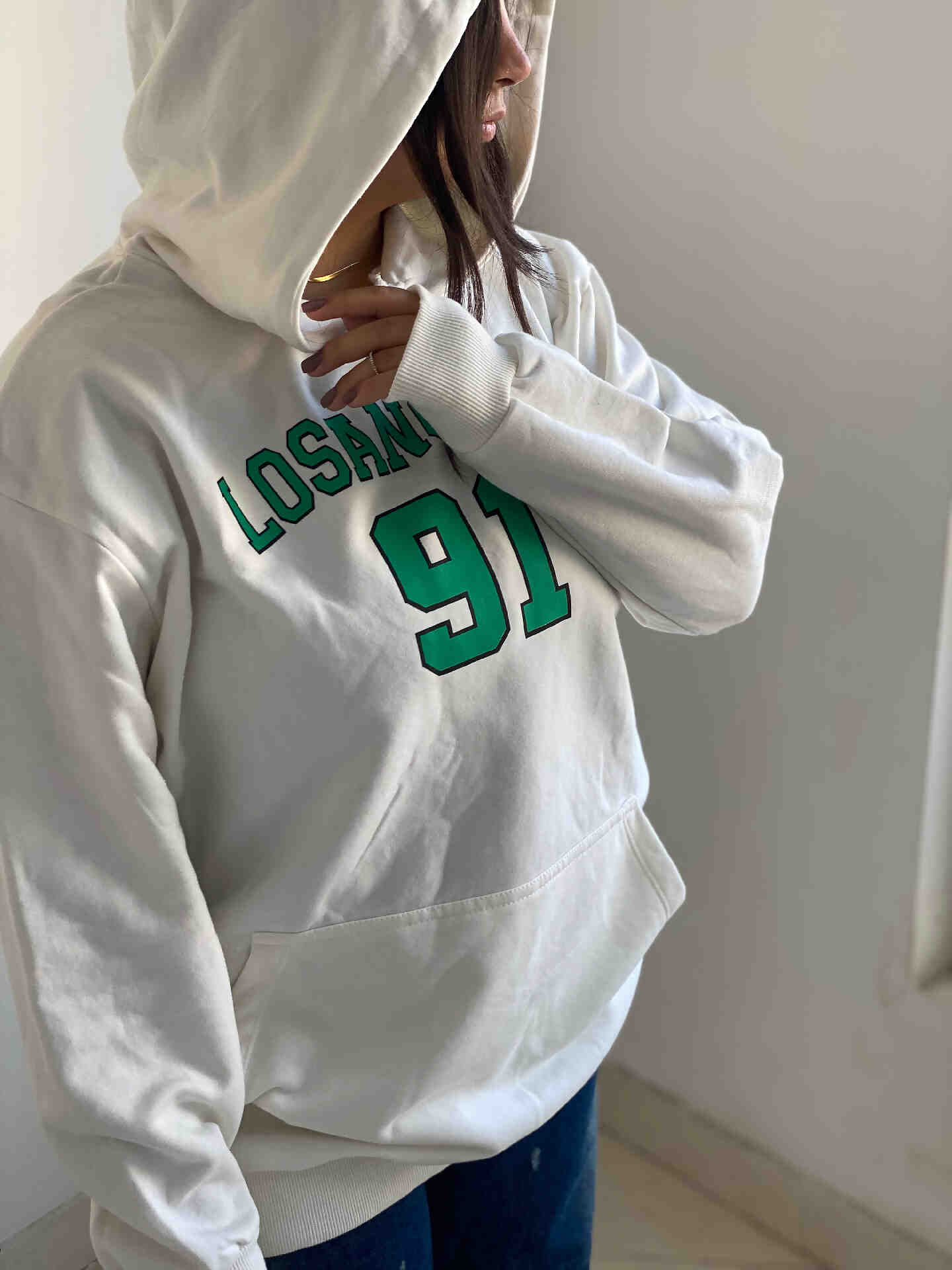 هودی زنانه /مردانه سفید91 - تصویر 2