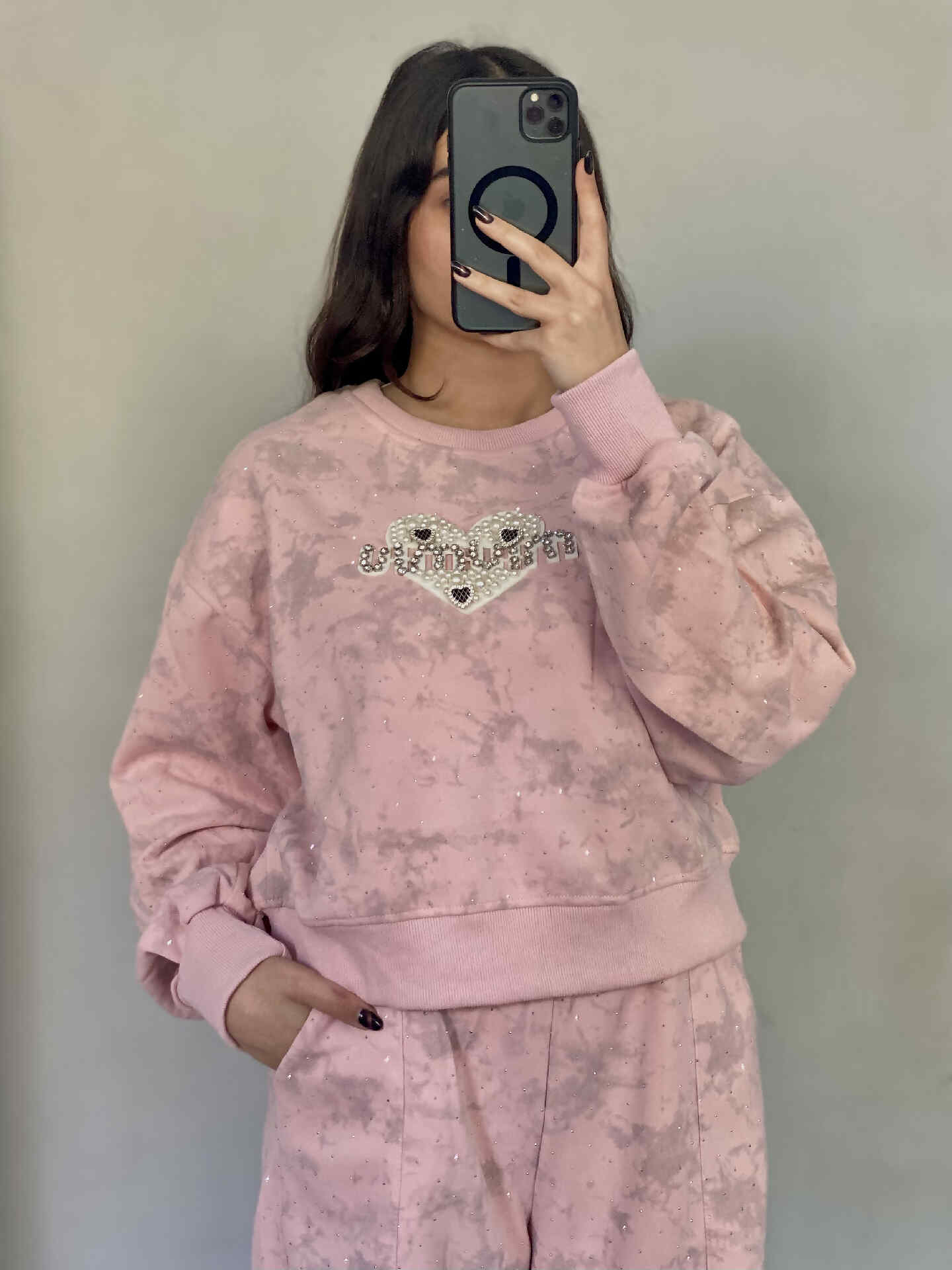 ست دورس و شلوار نگین داردخترانه و زنانه وارداتی - تصویر 18